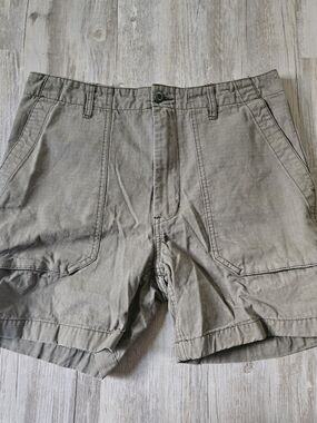 Best Made Co. Men's Dark Olive Fatigue Ripstop Cotton Chino Shorts Size 30